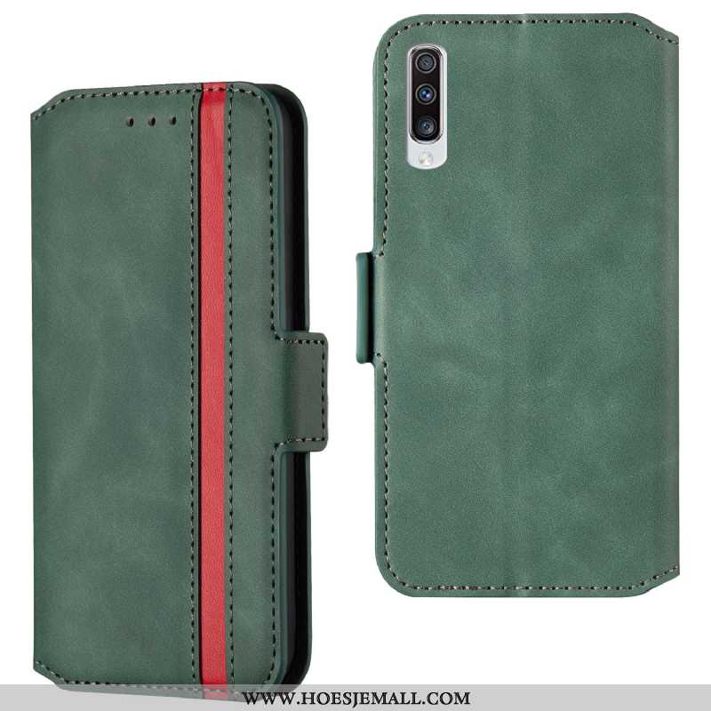 Hoesje Samsung Galaxy A70 Bescherming Leren Folio Rood Anti-fall Hoes