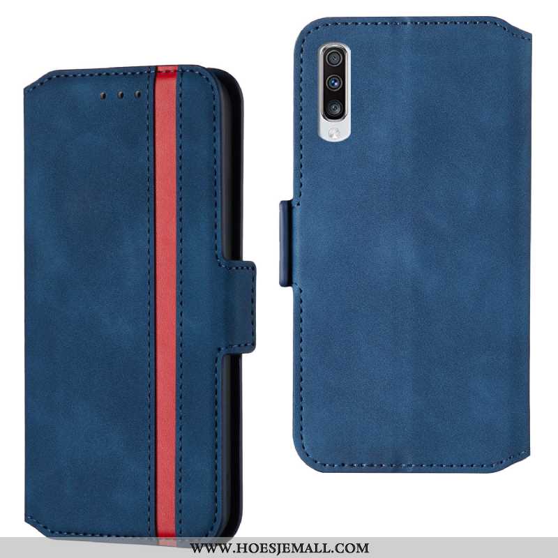 Hoesje Samsung Galaxy A70 Bescherming Leren Folio Rood Anti-fall Hoes