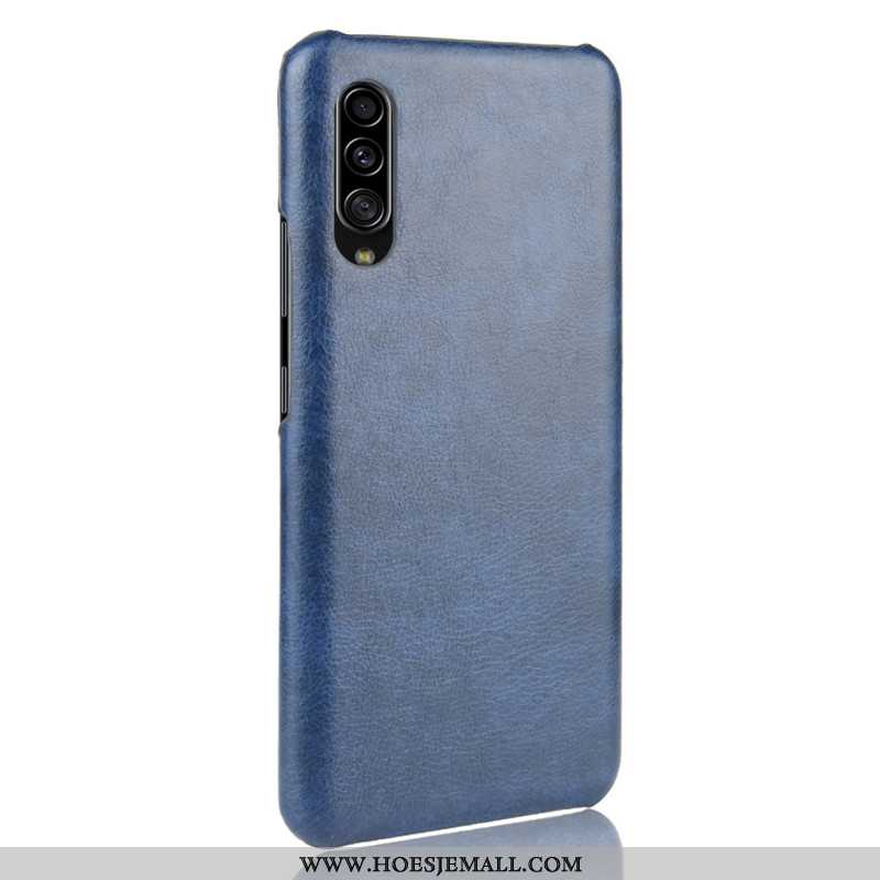 Hoesje Samsung Galaxy A70s Leer Patroon Hard Kwaliteit Mobiele Telefoon Bescherming Blauwe