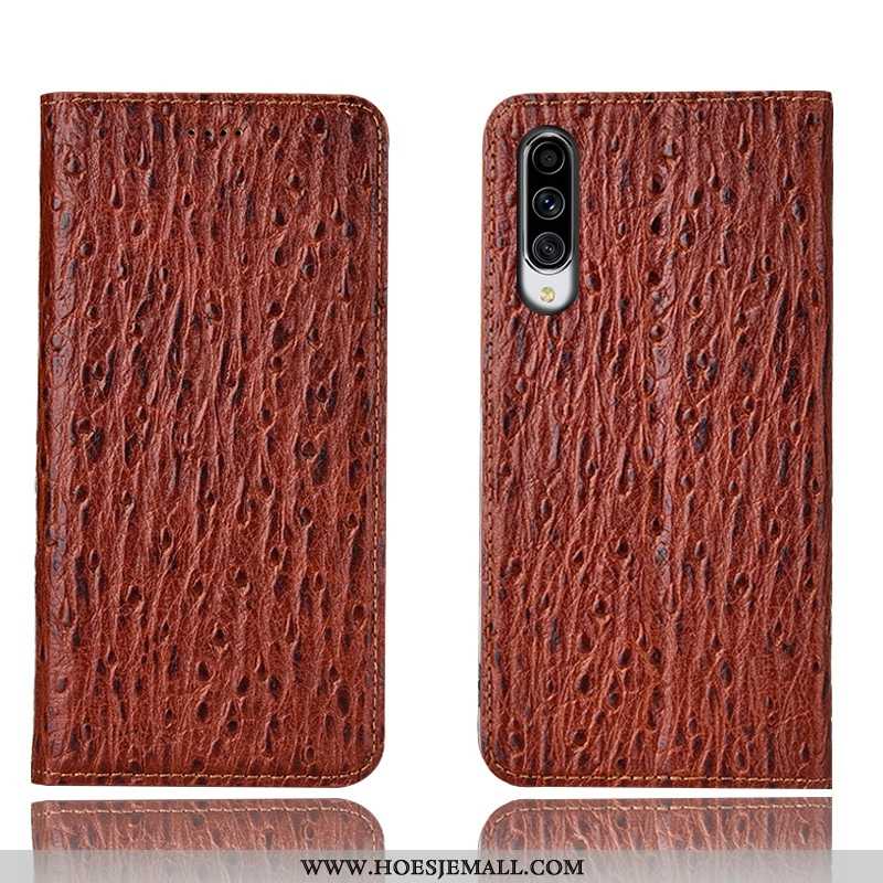 Hoesje Samsung Galaxy A70s Bescherming Leren All Inclusive Vogel Bruin Mobiele Telefoon Ster Bruine