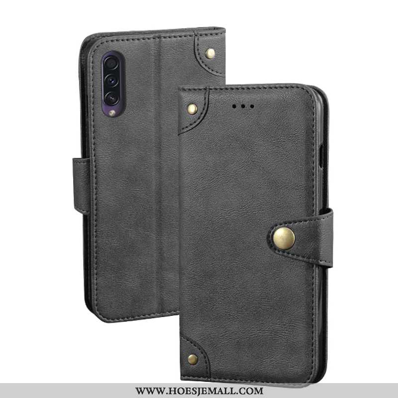 Hoes Samsung Galaxy A70s Leren Hoesje Hanger Zacht Hemming Ster Siliconen Zwarte