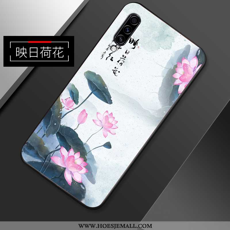 Hoes Samsung Galaxy A70s Zacht Siliconen Bescherming Ster Vintage Chinese Stijl Witte