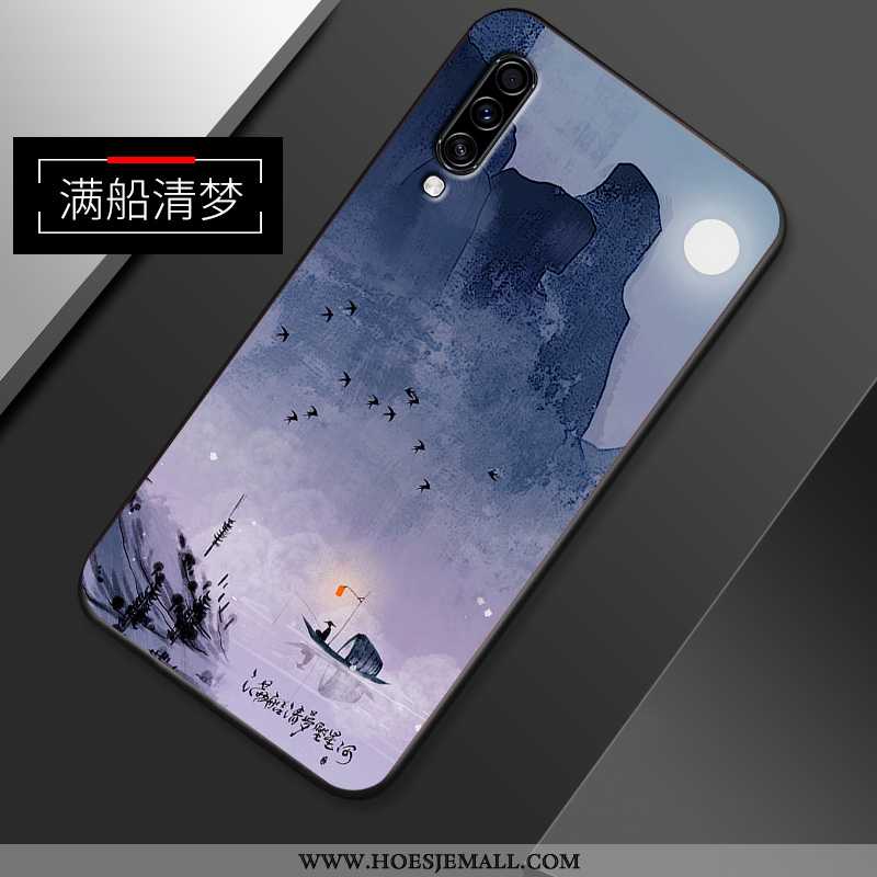 Hoes Samsung Galaxy A70s Zacht Siliconen Bescherming Ster Vintage Chinese Stijl Witte