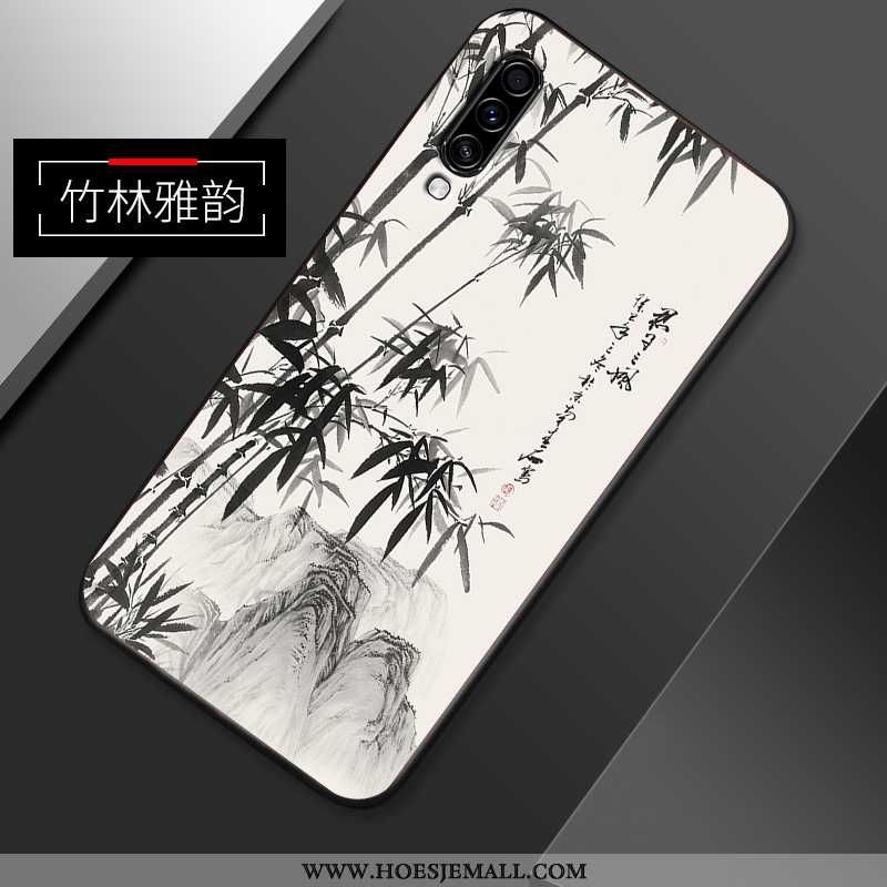 Hoes Samsung Galaxy A70s Zacht Siliconen Bescherming Ster Vintage Chinese Stijl Witte