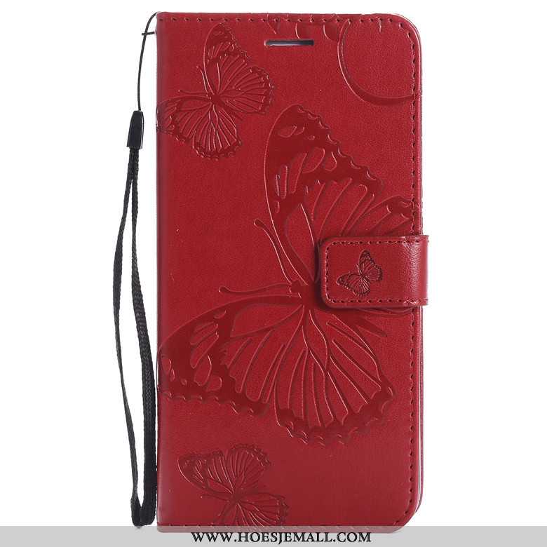 Hoesje Samsung Galaxy A70s Bescherming Leren Ster Vlinder Bloemen Mobiele Telefoon Oranje