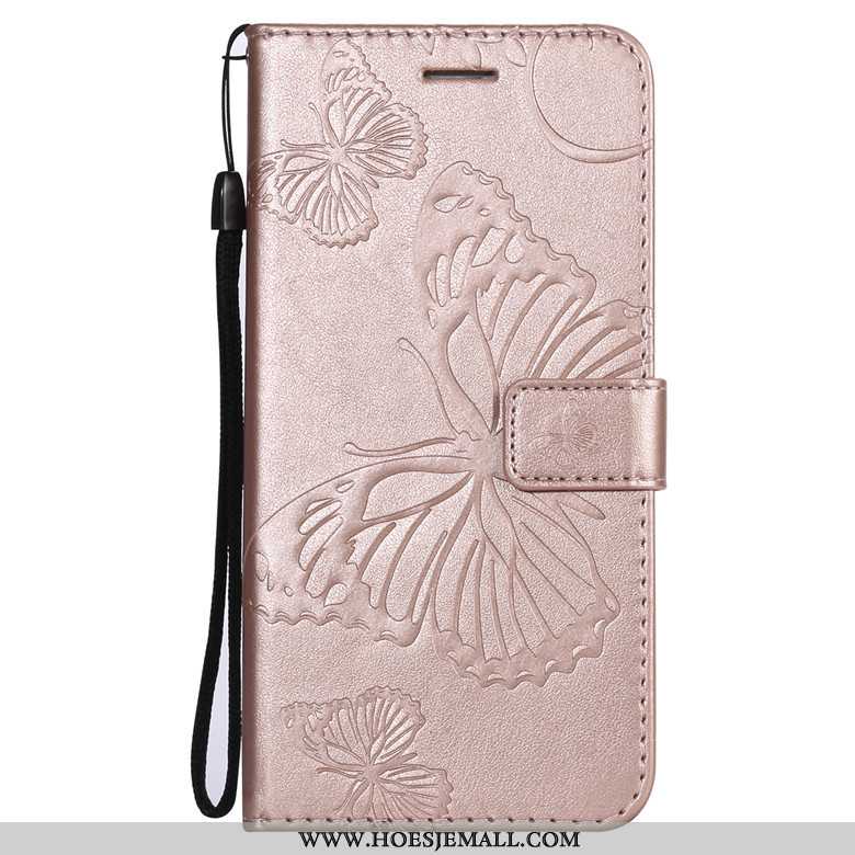 Hoesje Samsung Galaxy A70s Bescherming Leren Ster Vlinder Bloemen Mobiele Telefoon Oranje