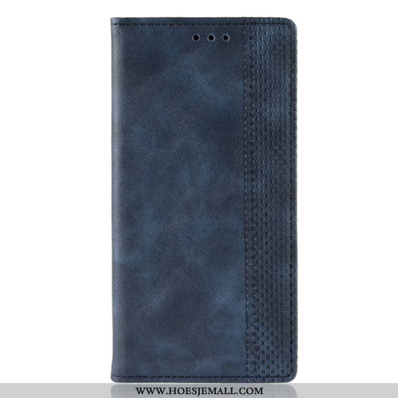 Hoes Samsung Galaxy A71 Leren Hoesje Bescherming Mobiele Telefoon Folio Ster Zwarte