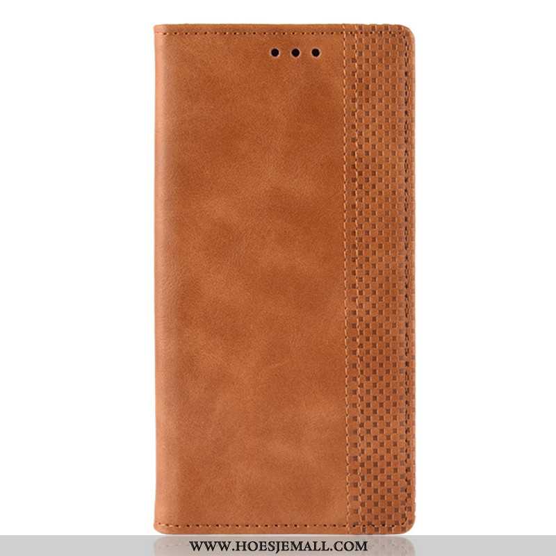 Hoes Samsung Galaxy A71 Leren Hoesje Bescherming Mobiele Telefoon Folio Ster Zwarte