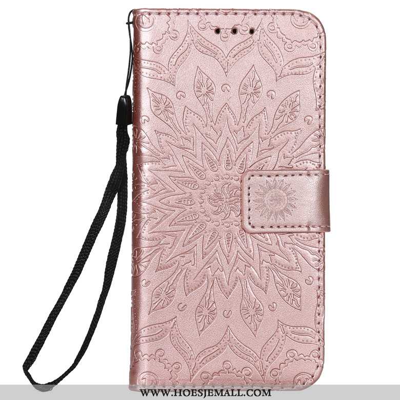 Hoesje Samsung Galaxy A71 Bescherming Leren Anti-fall Mobiele Telefoon Roze Bloemen Clamshell