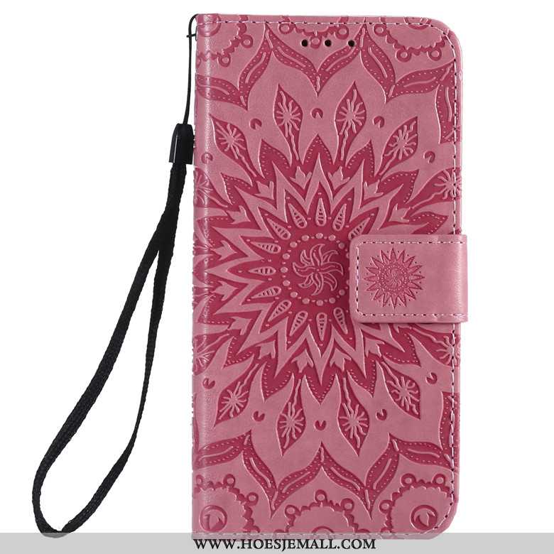 Hoesje Samsung Galaxy A71 Bescherming Leren Anti-fall Mobiele Telefoon Roze Bloemen Clamshell