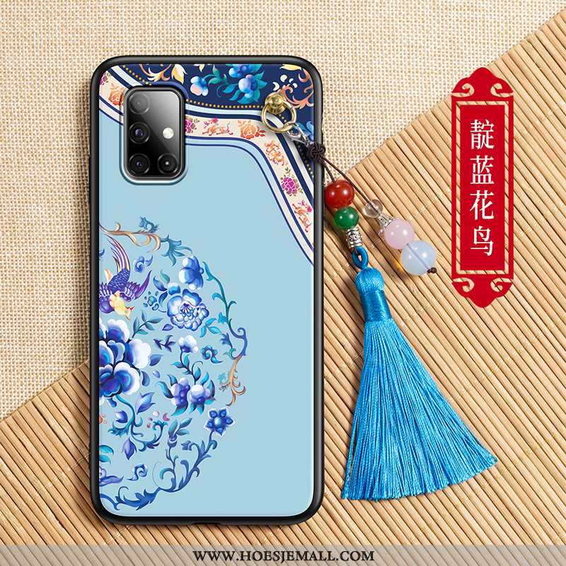 Hoesje Samsung Galaxy A71 Trend Dun Blauw Licht Paleis Kwasten Bescherming Blauwe