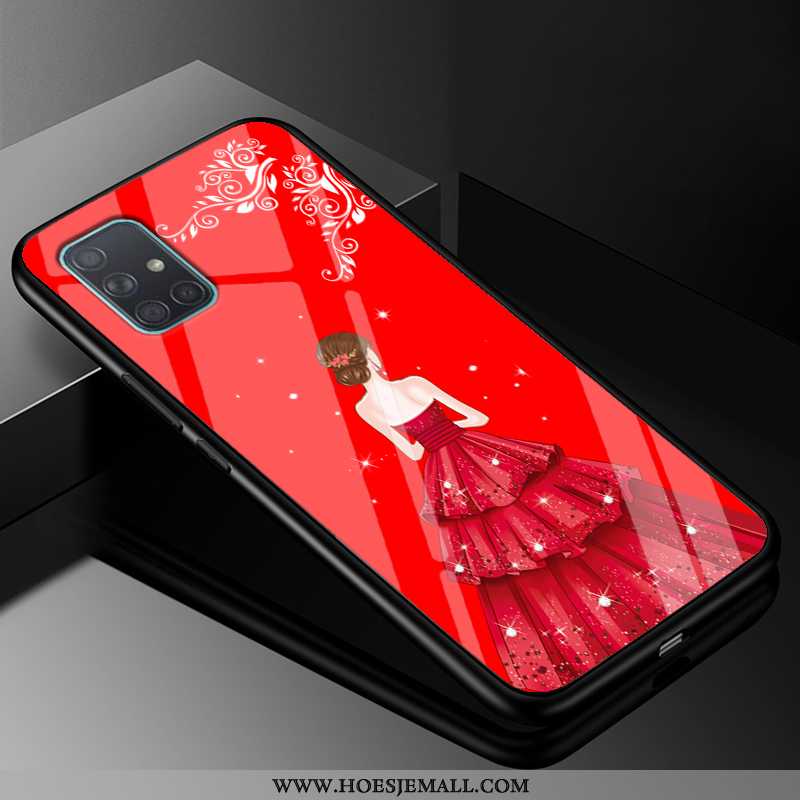 Hoes Samsung Galaxy A71 Mode Trend Bescherming Anti-fall Ster Gazen Rood