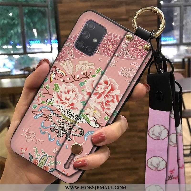 Hoes Samsung Galaxy A71 Zacht Bescherming Hanger Geel Chinese Stijl Ster Mobiele Telefoon