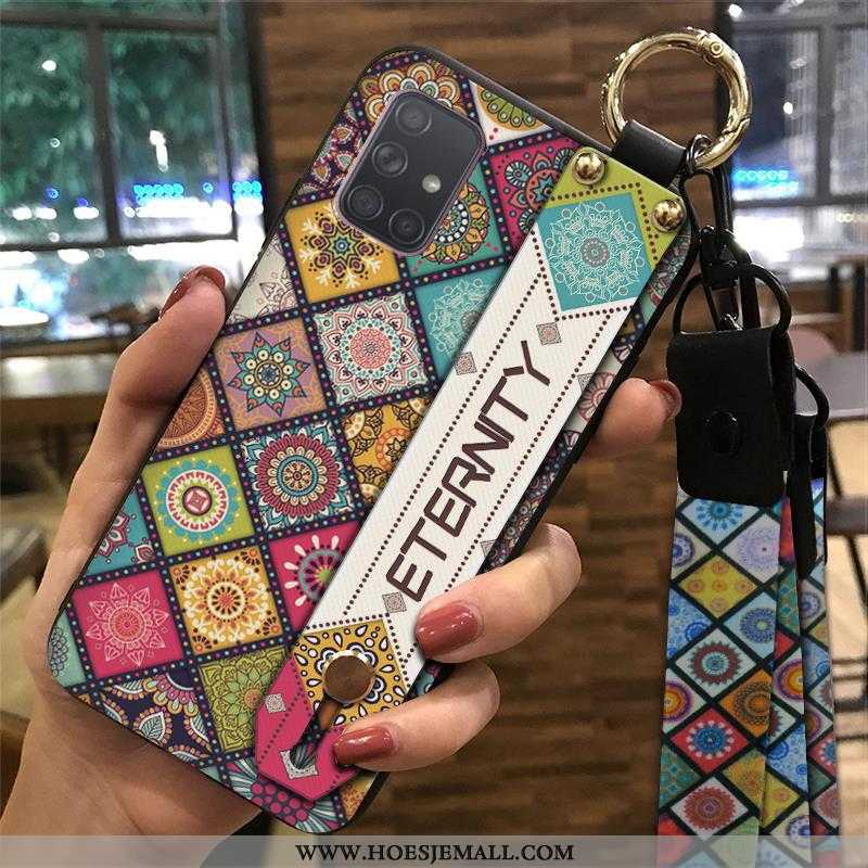 Hoes Samsung Galaxy A71 Zacht Bescherming Hanger Geel Chinese Stijl Ster Mobiele Telefoon