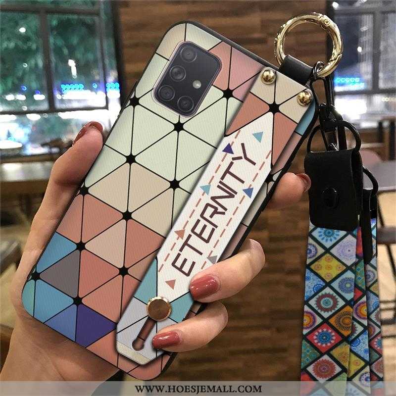 Hoes Samsung Galaxy A71 Zacht Bescherming Hanger Geel Chinese Stijl Ster Mobiele Telefoon