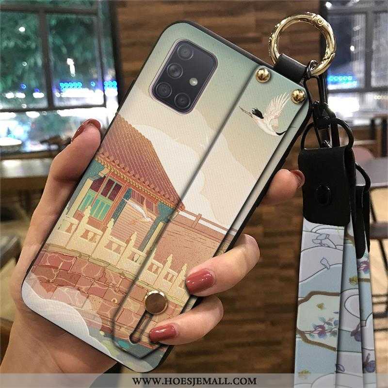 Hoes Samsung Galaxy A71 Zacht Bescherming Hanger Geel Chinese Stijl Ster Mobiele Telefoon