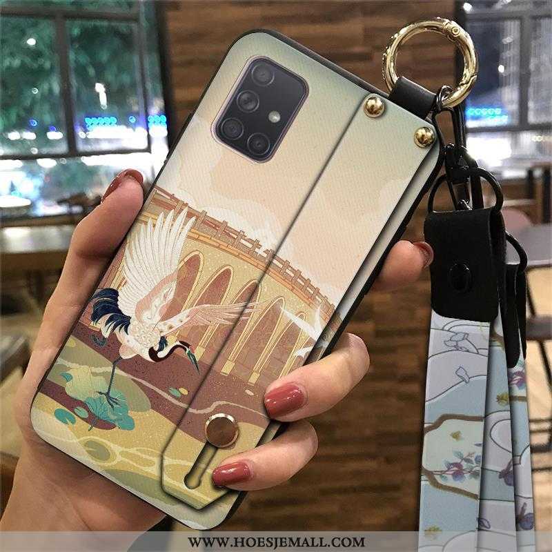 Hoes Samsung Galaxy A71 Zacht Bescherming Hanger Geel Chinese Stijl Ster Mobiele Telefoon