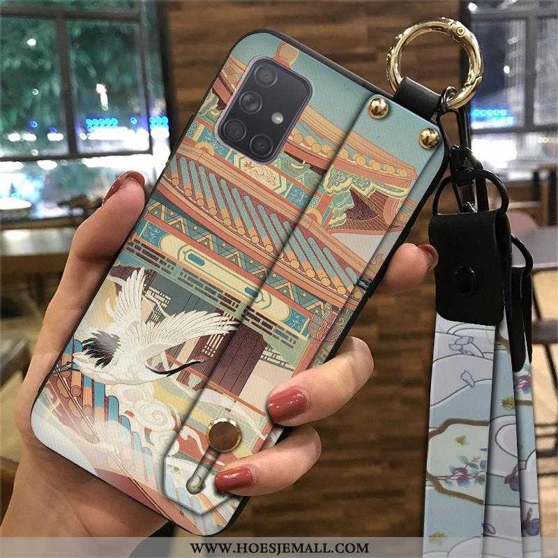 Hoes Samsung Galaxy A71 Zacht Bescherming Hanger Geel Chinese Stijl Ster Mobiele Telefoon