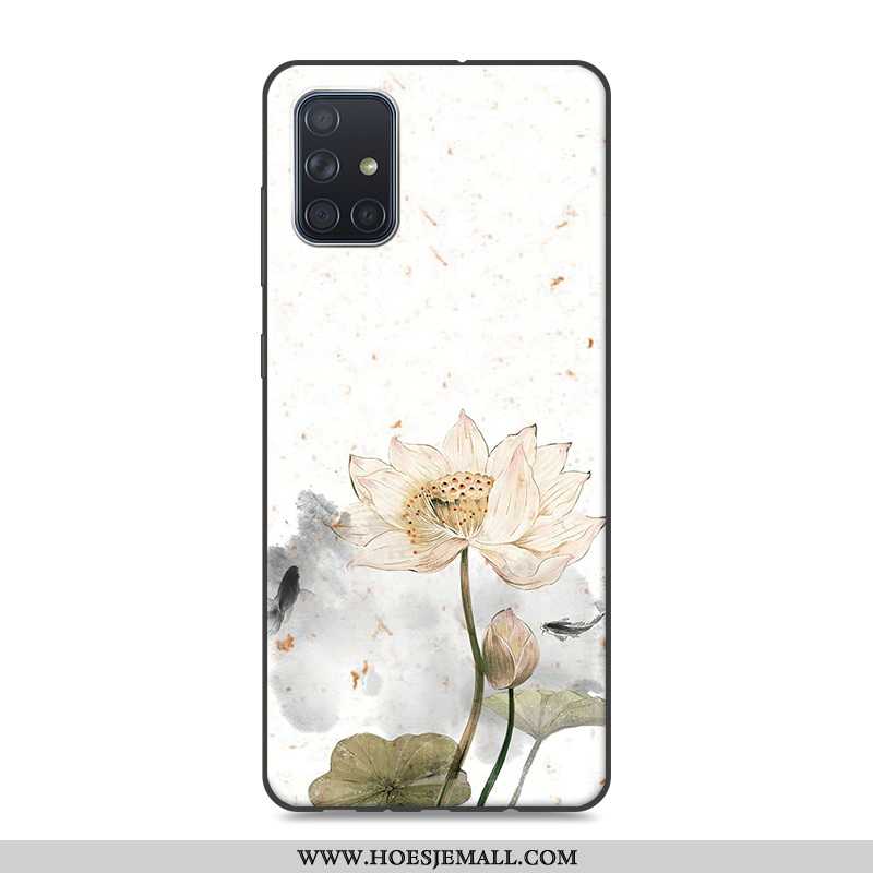 Hoes Samsung Galaxy A71 Bescherming Vintage Chinese Stijl Roze Mobiele Telefoon Hoesje