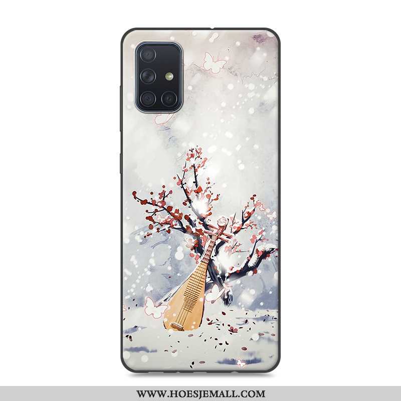 Hoes Samsung Galaxy A71 Bescherming Vintage Chinese Stijl Roze Mobiele Telefoon Hoesje