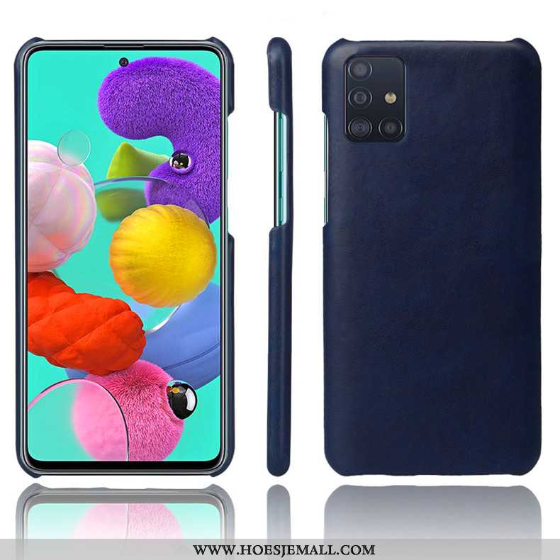 Hoesje Samsung Galaxy A71 Bescherming Schrobben Anti-fall Mobiele Telefoon Hoes Hard Donkerblauwe