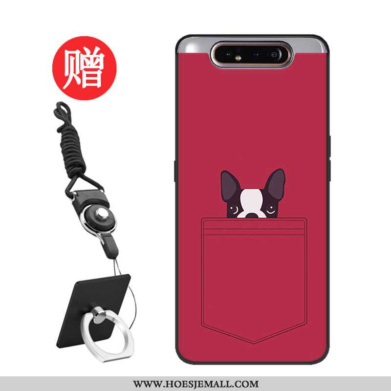 Hoesje Samsung Galaxy A80 Siliconen Bescherming Skärmskydd Rood Patroon Persoonlijk Mobiele Telefoon