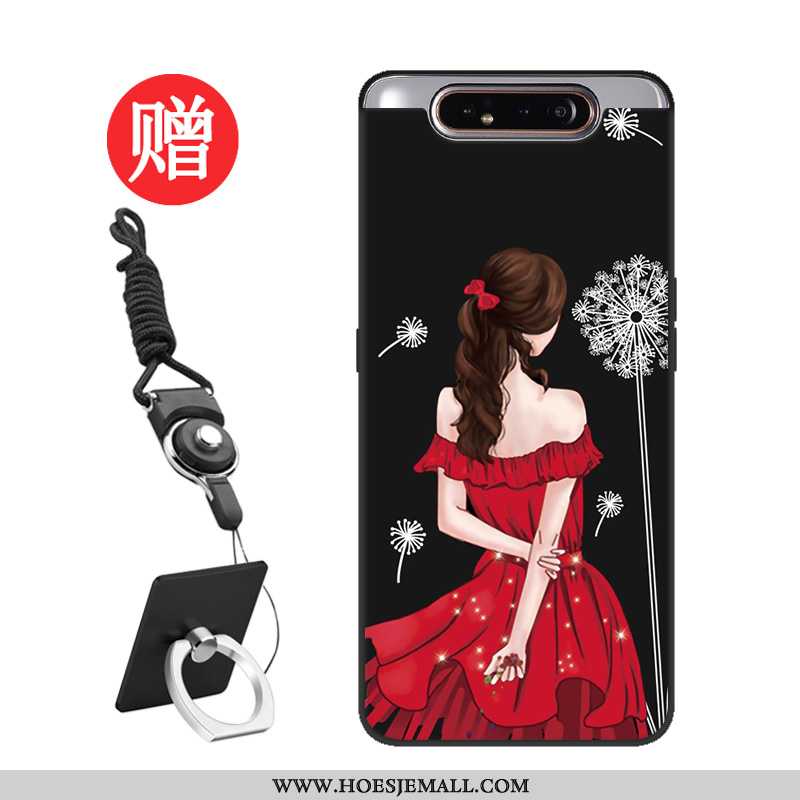 Hoesje Samsung Galaxy A80 Siliconen Bescherming Skärmskydd Rood Patroon Persoonlijk Mobiele Telefoon