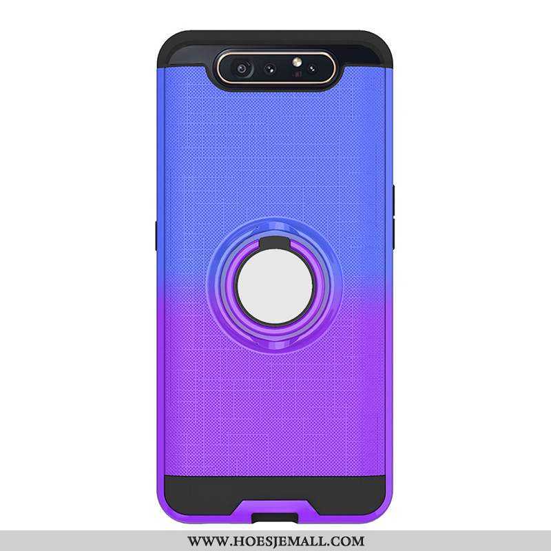 Hoesje Samsung Galaxy A80 Bescherming Zacht Klittenband Purper Hoes Ster All Inclusive