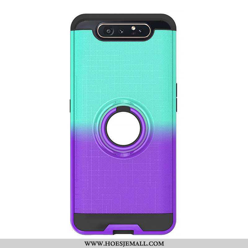 Hoesje Samsung Galaxy A80 Bescherming Zacht Klittenband Purper Hoes Ster All Inclusive