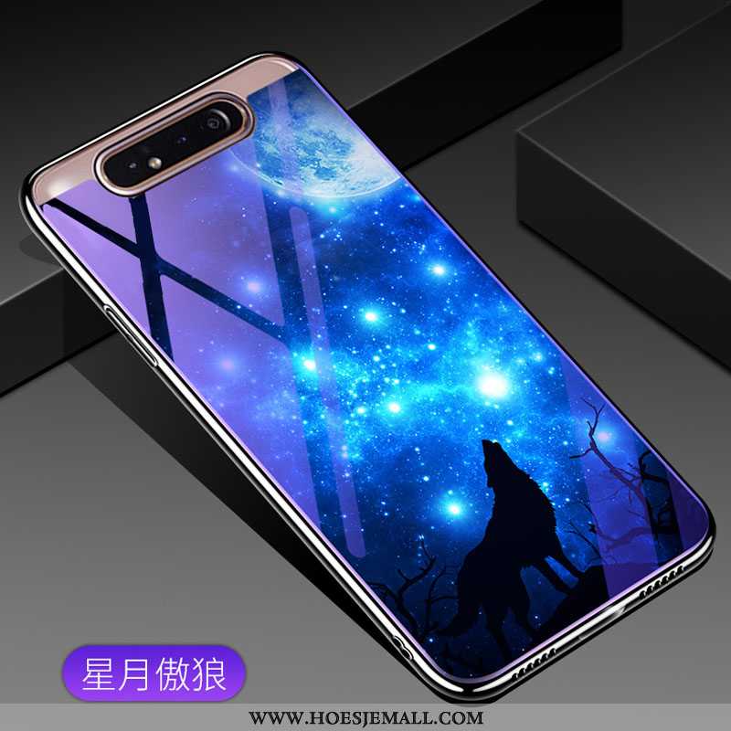 Hoes Samsung Galaxy A80 Glas Trend Ster Hoesje Mobiele Telefoon Bescherming Purper