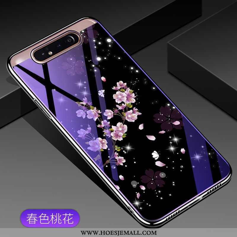 Hoes Samsung Galaxy A80 Glas Trend Ster Hoesje Mobiele Telefoon Bescherming Purper