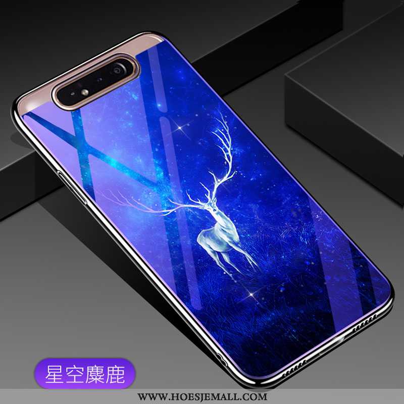 Hoes Samsung Galaxy A80 Glas Trend Ster Hoesje Mobiele Telefoon Bescherming Purper