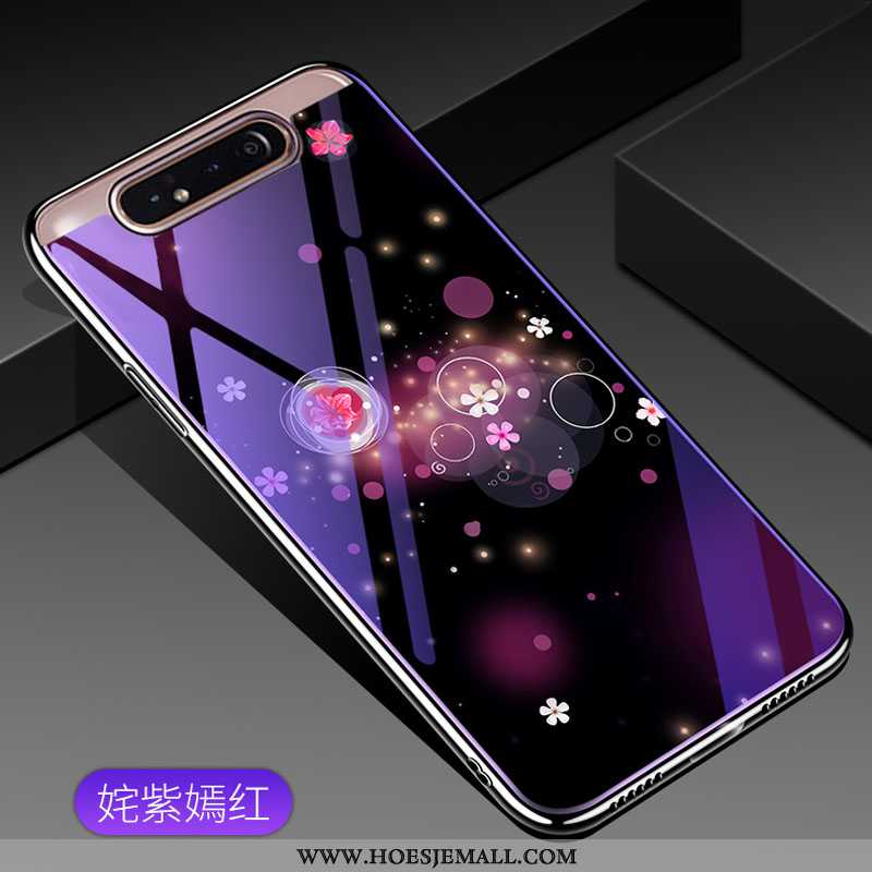 Hoes Samsung Galaxy A80 Glas Trend Ster Hoesje Mobiele Telefoon Bescherming Purper