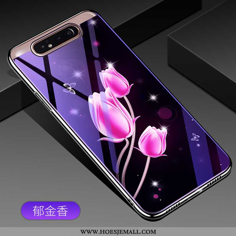 Hoes Samsung Galaxy A80 Glas Trend Ster Hoesje Mobiele Telefoon Bescherming Purper