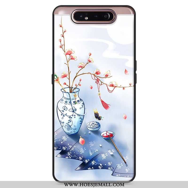 Hoesje Samsung Galaxy A80 Vintage Zacht Wit Hoes Mobiele Telefoon Ster Witte