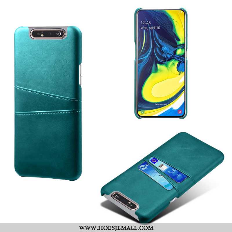 Hoes Samsung Galaxy A80 Leren Hoesje Persoonlijk Kwaliteit Anti-fall Trend Grijs Bescherming