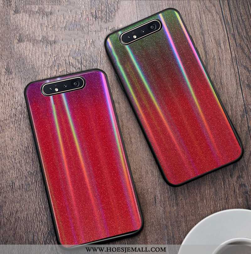 Hoes Samsung Galaxy A80 Trend Skärmskydd Rood Glas Mobiele Telefoon Bescherming Ster