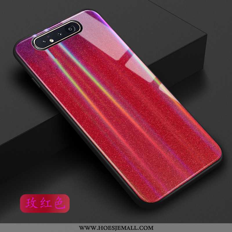 Hoes Samsung Galaxy A80 Trend Skärmskydd Rood Glas Mobiele Telefoon Bescherming Ster