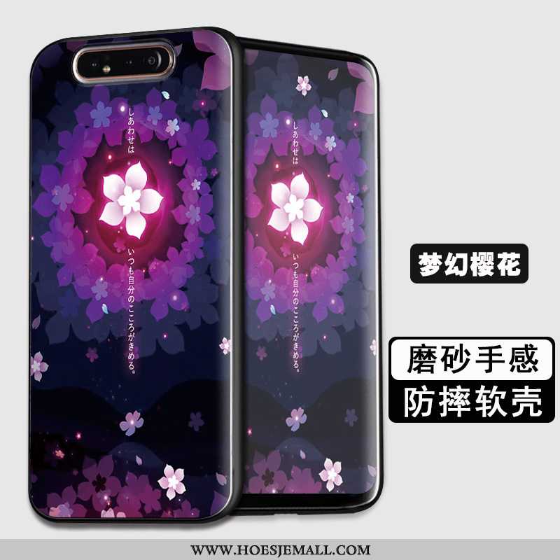 Hoes Samsung Galaxy A80 Zacht Siliconen Donkerblauw Hoesje Mobiele Telefoon Ster Donkerblauwe