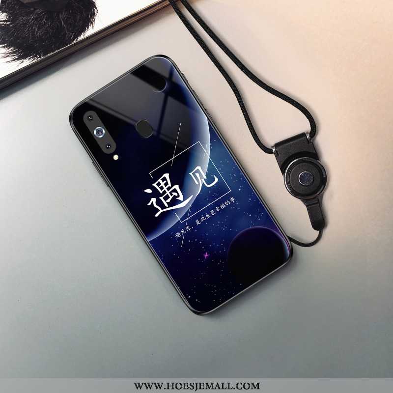 Hoes Samsung Galaxy A8s Hanger Scheppend Hoesje Zacht Mobiele Telefoon Bescherming Ster Donkerblauwe