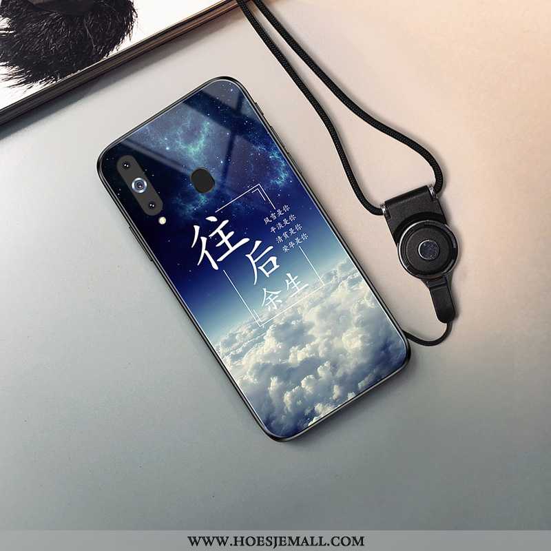 Hoes Samsung Galaxy A8s Hanger Scheppend Hoesje Zacht Mobiele Telefoon Bescherming Ster Donkerblauwe