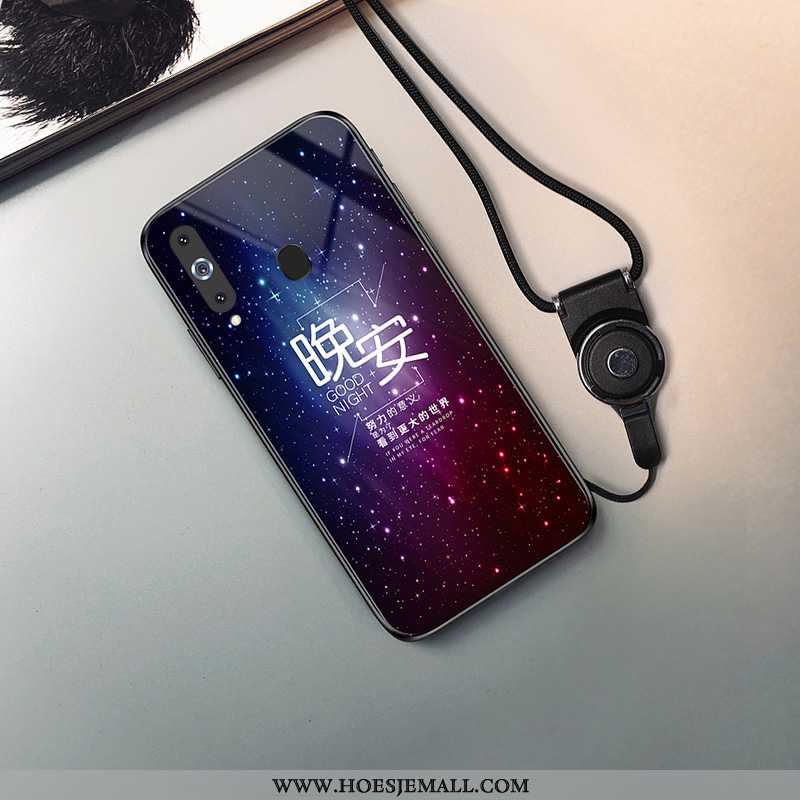 Hoes Samsung Galaxy A8s Hanger Scheppend Hoesje Zacht Mobiele Telefoon Bescherming Ster Donkerblauwe