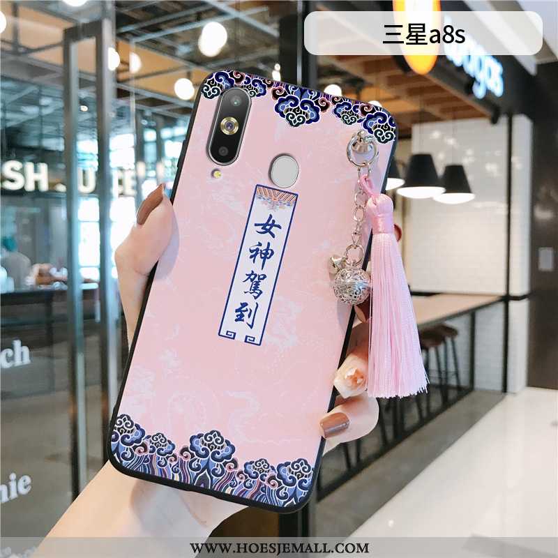 Hoes Samsung Galaxy A8s Bescherming Scheppend Kwasten Anti-fall Hoesje Roze