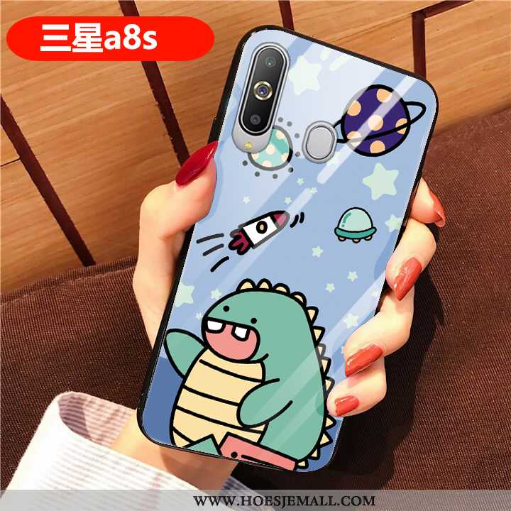 Hoesje Samsung Galaxy A8s Scheppend Spotprent Hoes Grappig Persoonlijk Bescherming Blauwe