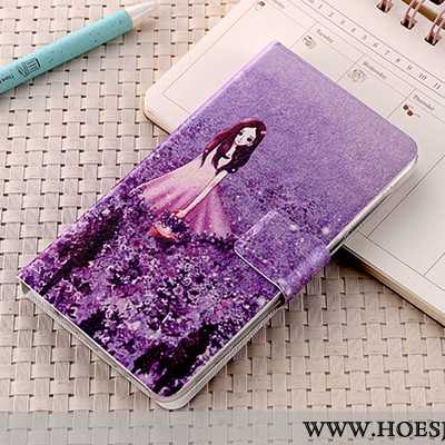 Hoes Samsung Galaxy A8s Zacht Bescherming Anti-fall Portemonnee Mobiele Telefoon Leren Hoesje Purper