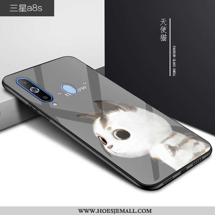 Hoesje Samsung Galaxy A8s Glas Persoonlijk Spotprent Blauw Bescherming Anti-fall Lovers Blauwe