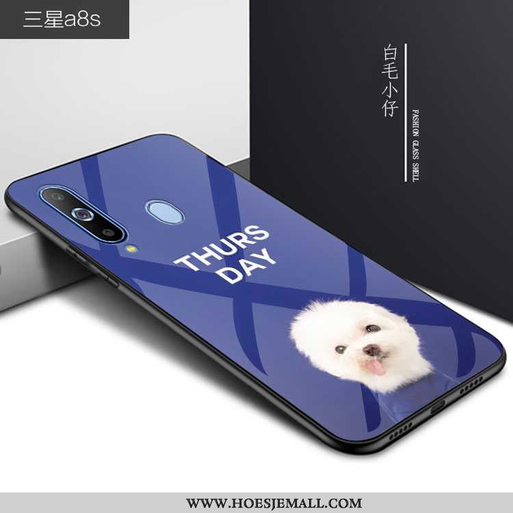 Hoesje Samsung Galaxy A8s Glas Persoonlijk Spotprent Blauw Bescherming Anti-fall Lovers Blauwe