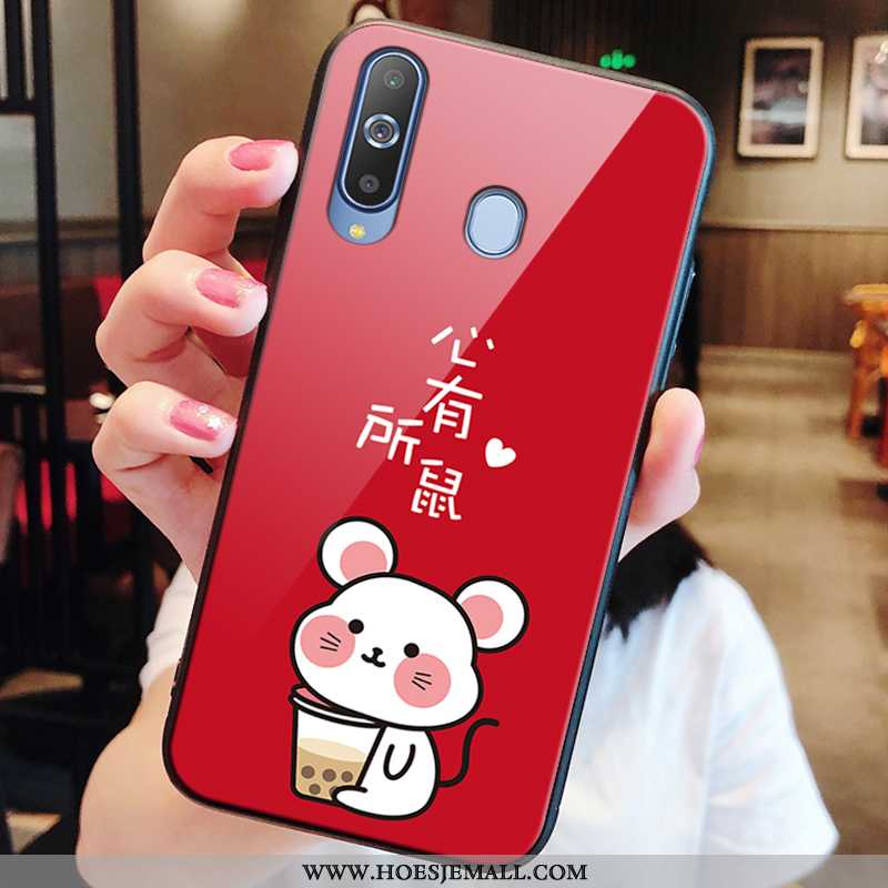 Hoes Samsung Galaxy A8s Bescherming Glas 2020 Siliconen Ster Rat Anti-fall Rood