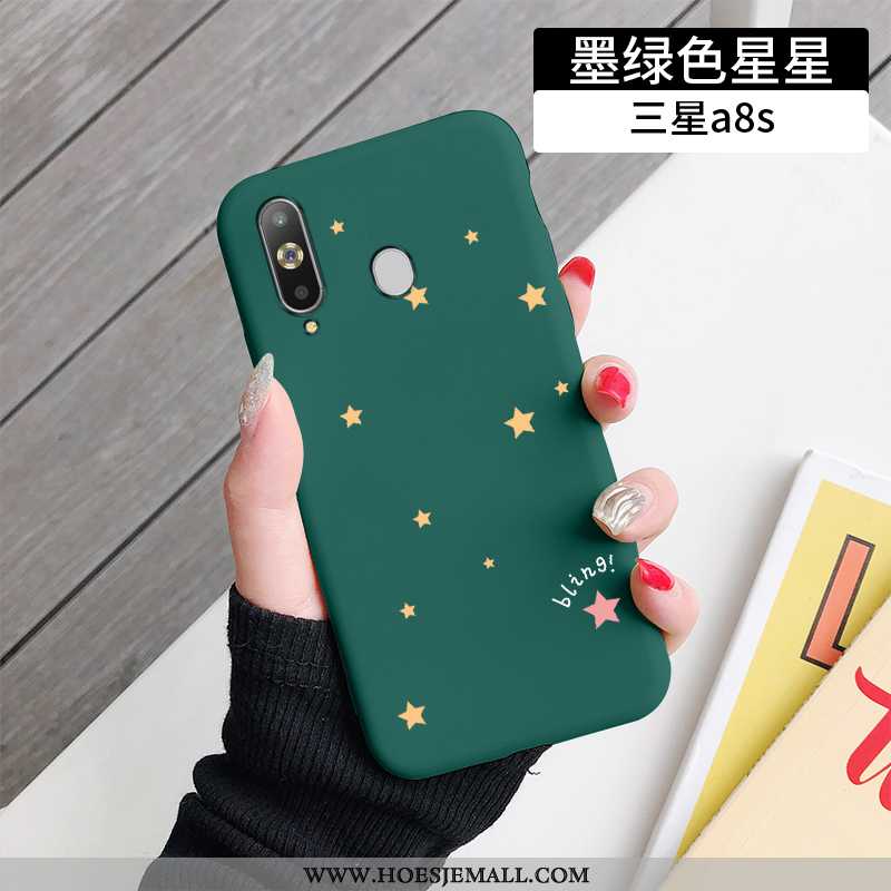 Hoes Samsung Galaxy A8s Siliconen Bescherming Anti-fall Liefde Mobiele Telefoon Net Red Groen