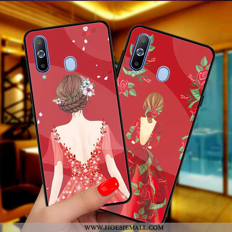 Hoesje Samsung Galaxy A8s Bescherming Glas 2020 All Inclusive Rood Hoes